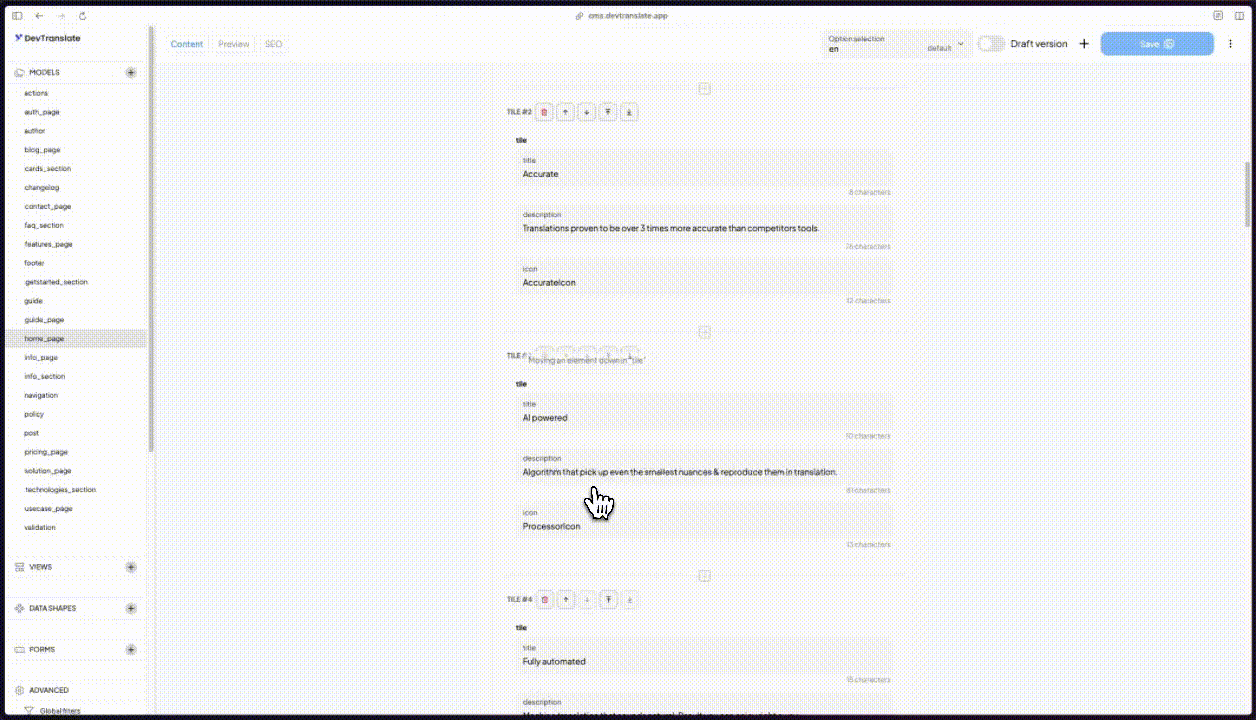 Warianty językowe Homepage
